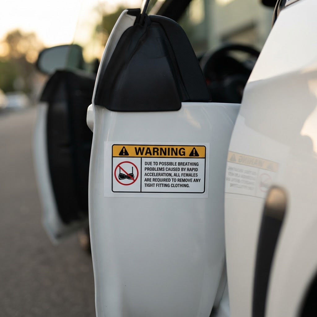 Doouble Door Jam Warning Sticker