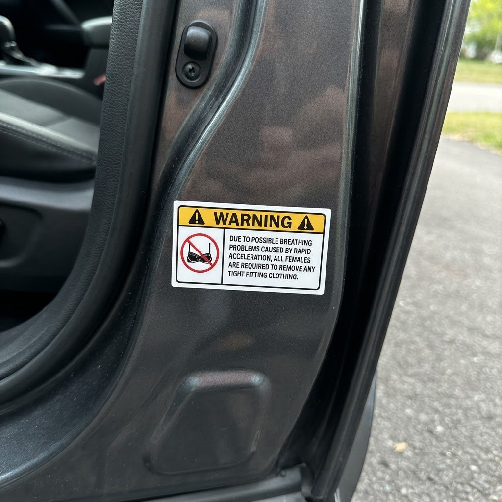 Doouble Door Jam Warning Sticker