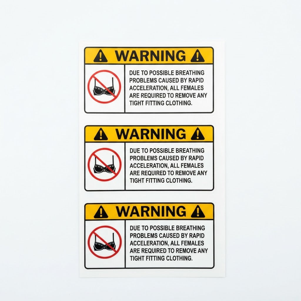 Doouble Door Jam Warning Sticker
